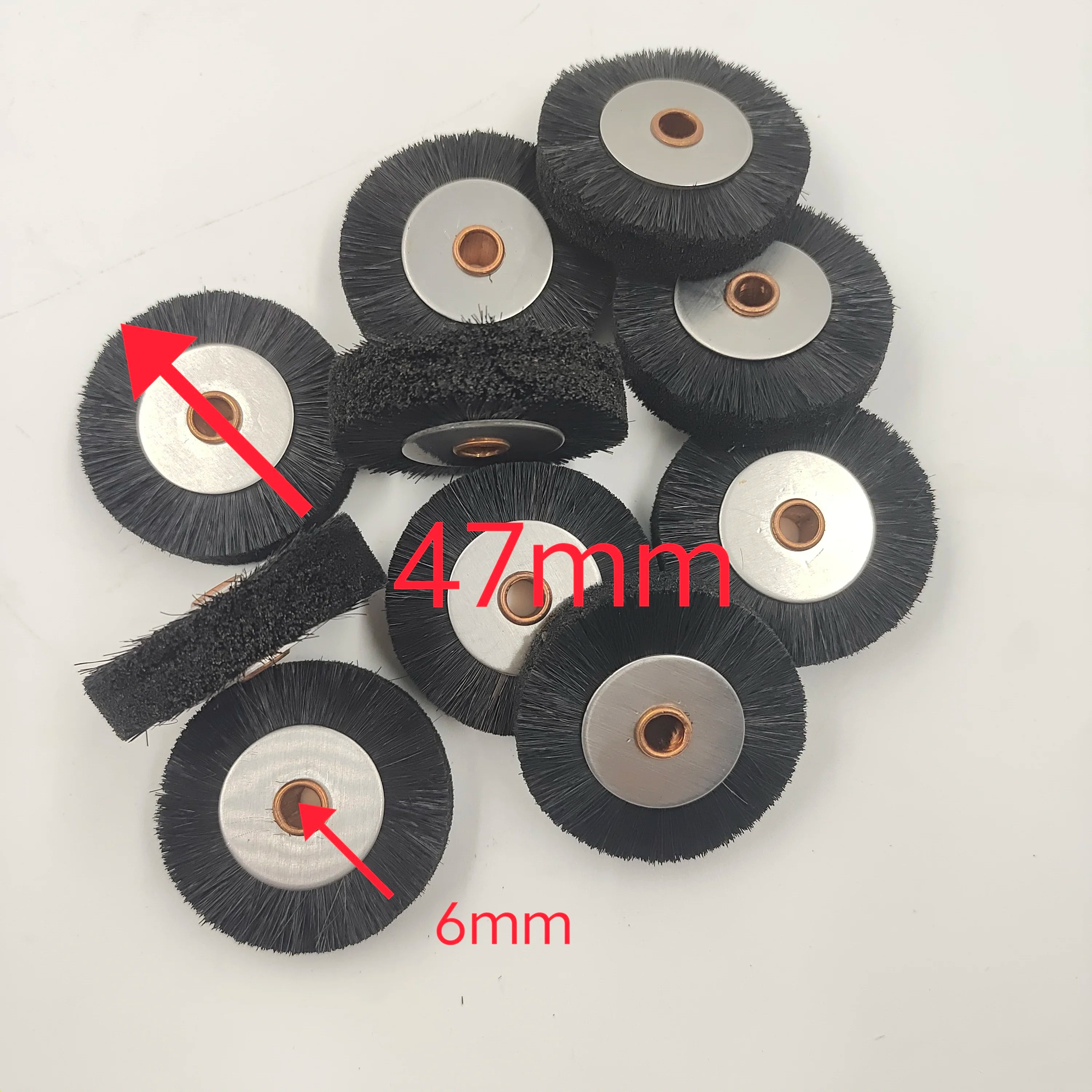 10 Pieces 47x6mm Black Brush Wheel for Komori Printing Machine