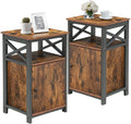 Rustic Industrial Bedroom Furniture Nightstand End Table Sturdy Wooden Metal Frame Extendable Storage Custom Size Available