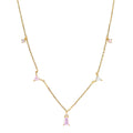 EQN63 RINNTIN Delicate Gold Plating Geometric Cubic Zircon Necklace No Fade 925 Sterling Silver Triangle Diamond Necklace