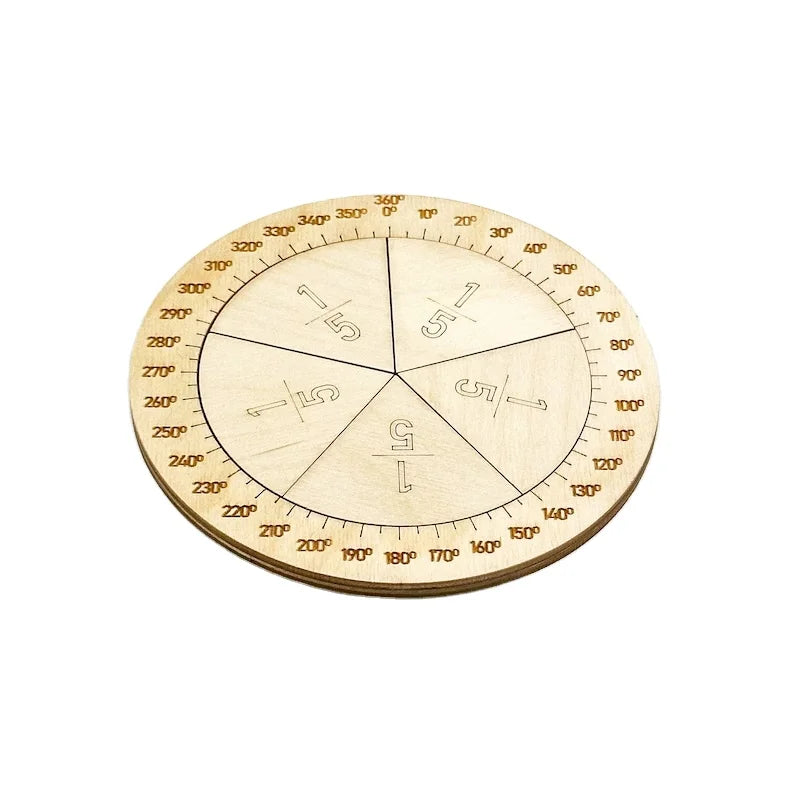 Fraction Learning Disc Wooden Montessori Math Educational Toys for Children