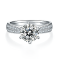 Luster Jewellery 2CT D White Color Wedding Moissanite S925 Silver Ring for Women