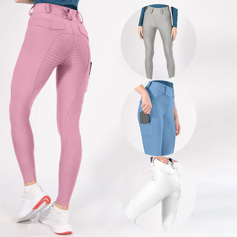 Classical Women's Equestrian Breeches Full Seat Riding Breeches Equestrian Pink Leggings Ladies Horse Riding Clothing Pants
