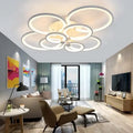 Modern LED Ceiling Light with Remote Control Dimmable Round Acrylic Surface Mount 10 Heads Pendant Lamp