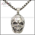 Unique Skull Pendant Men Biker Fashion 316L Stainless Steel Jewelry Silver Pendants Necklace