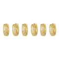 Classic Round Zircon Ear Buckle Light Luxury Style Earrings Hot Selling Brass Gold Plated 6pcs Circle Earring Studs Set