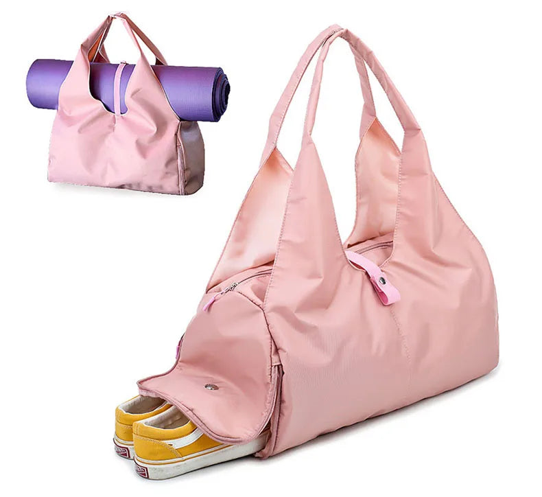 Yewayoga 2023 Hot Sale Eco-Friendly Yoga Mat Bag with Custom Logo Oxford Fabric Pink/Black Sports Shoulder Bag 48x21x25cm