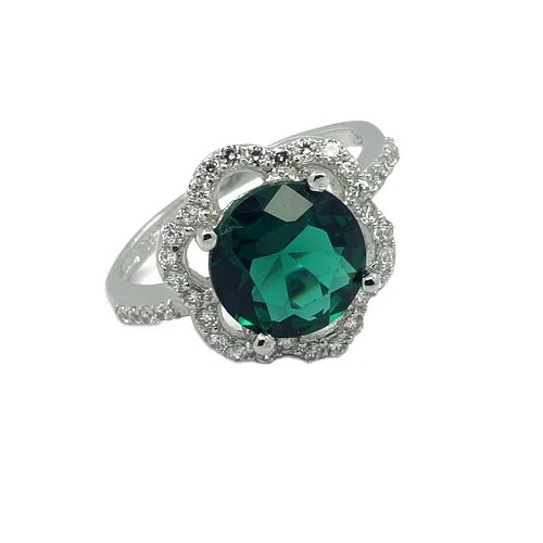 Green Zirconia Stone Custom Rings 925 Silver Jewelry Custom Jewelry Silver Ring Fashion Jewelry Rings