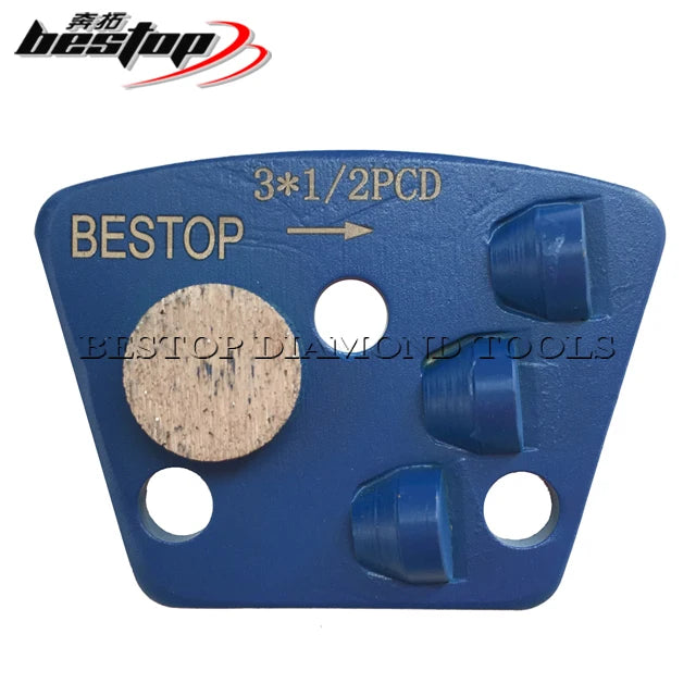 Bestop Customizable Medium Hardness Abrasive Tool 1/2pcd PCD Diamond Trapezoid Shape Grinding Disc for Epoxy Concrete Floors