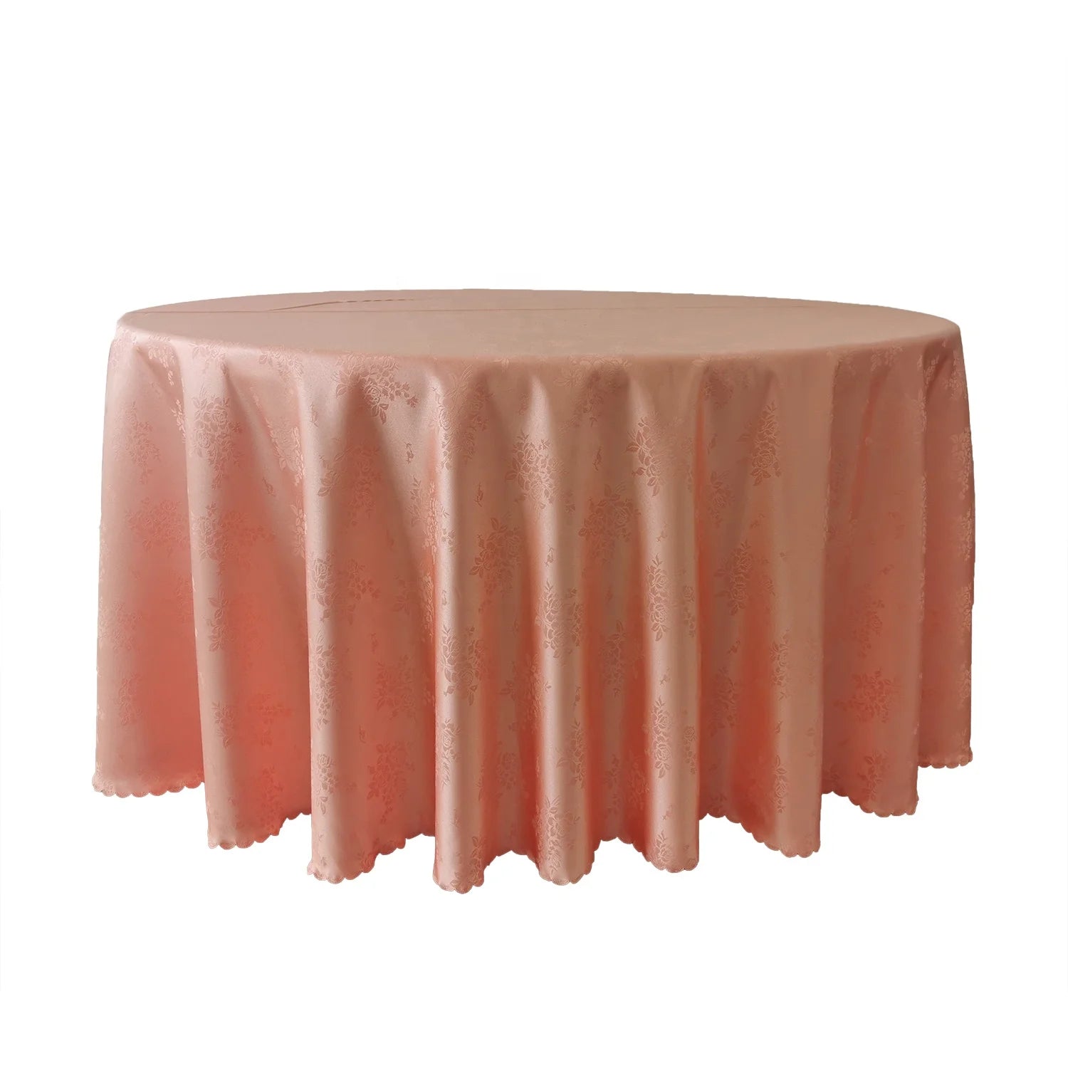 Heavy Duty Round Damask Jacquard Garden Table Cover for Wedding Banquet Party
