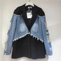 Boutique Wholesale 2026 Autumn New Fashionable Retro Splicing Suit Sensation Loose Cowboy Women's Coat