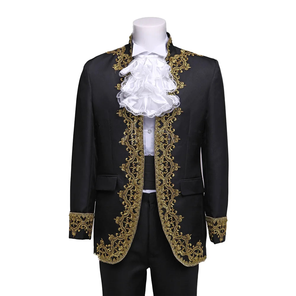 Europe Royal Court Prince Costume Men's Medieval Renaissance Victorian Stage Performance Costume Outfit Masquerade Party Suit