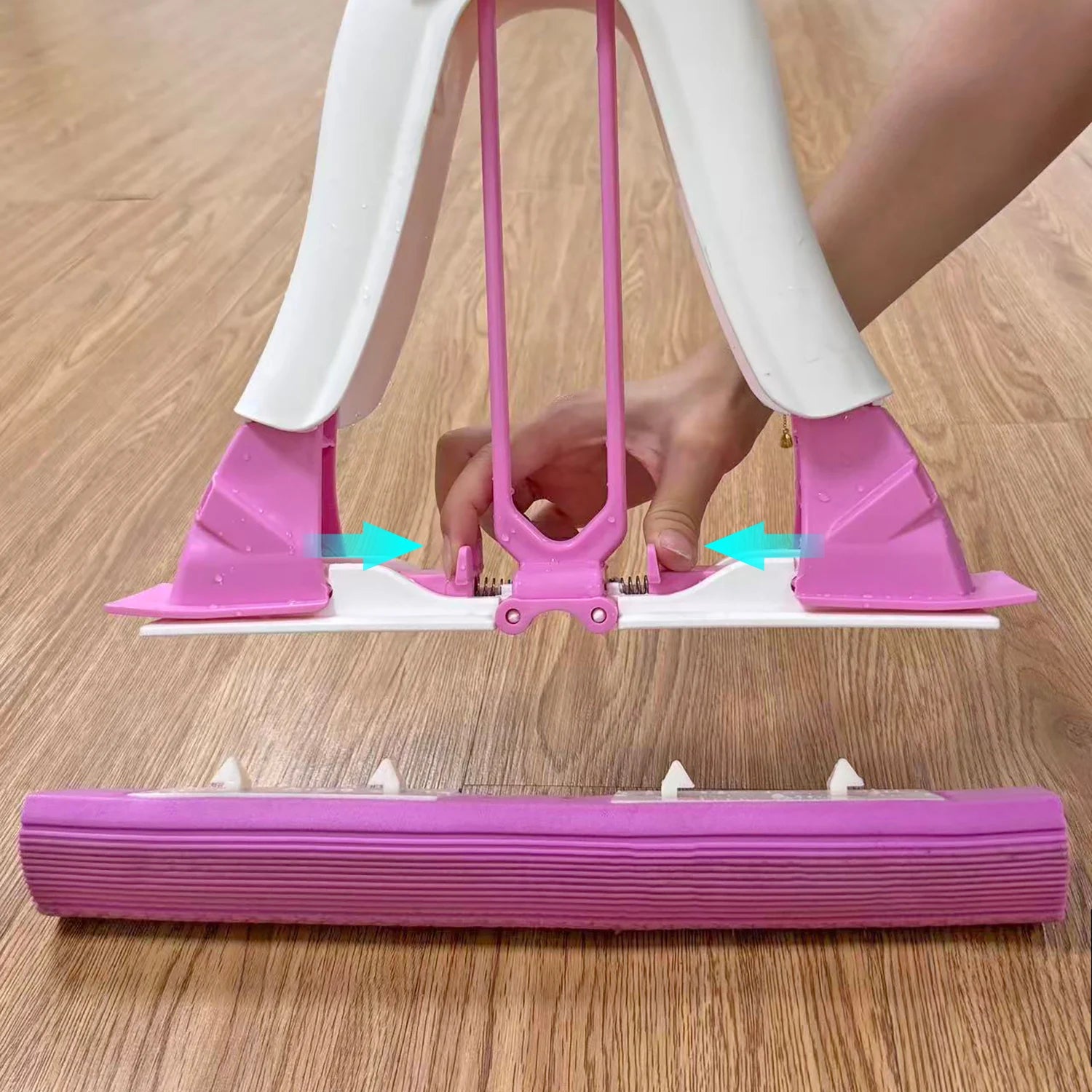 Realida Sponge Mop Floor Cleaning Mop Ultra Absorbent Self Squeeze Washable Hand Free Household Cleaning Mop