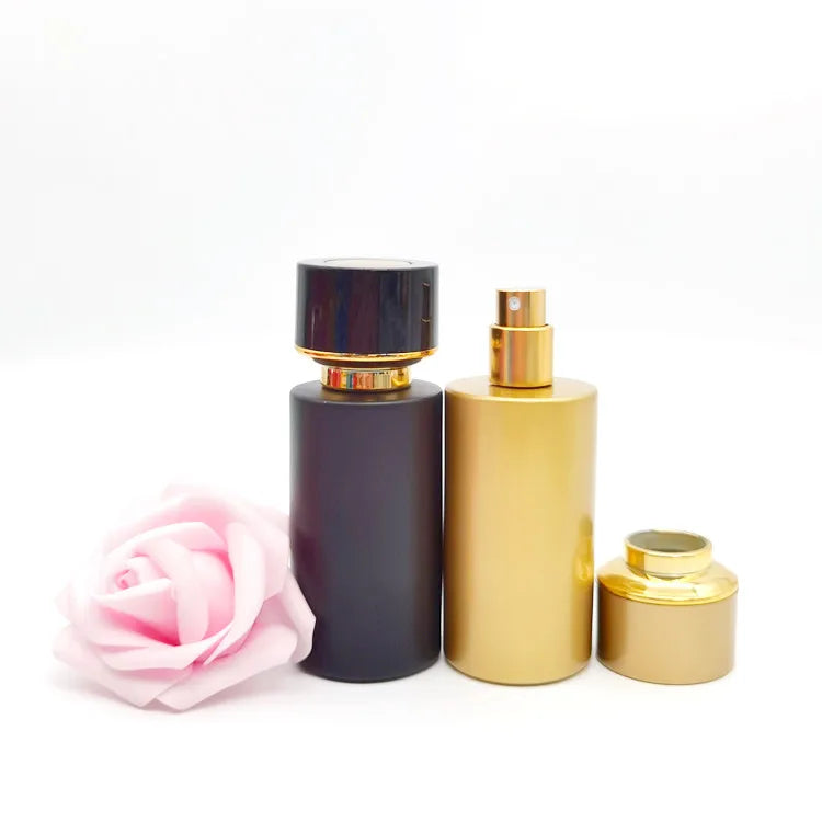 Wholesale Luxury Perfume Spray Bottle Frost Pink Gold Black Blue Red Flacon Empty Rectangular Perfume Glass Perfume Bottle 50ml