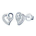 Luxury Cubic Zirconia Earrings 925 Silver Bridal Heart Earing Jewelry for Women