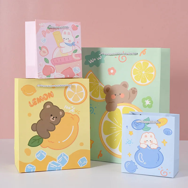 Birthday Gift Shopping Bear Rabbit Paper Bag Cardboard Material Children's Day Toy Clothing Socks Paper Bag