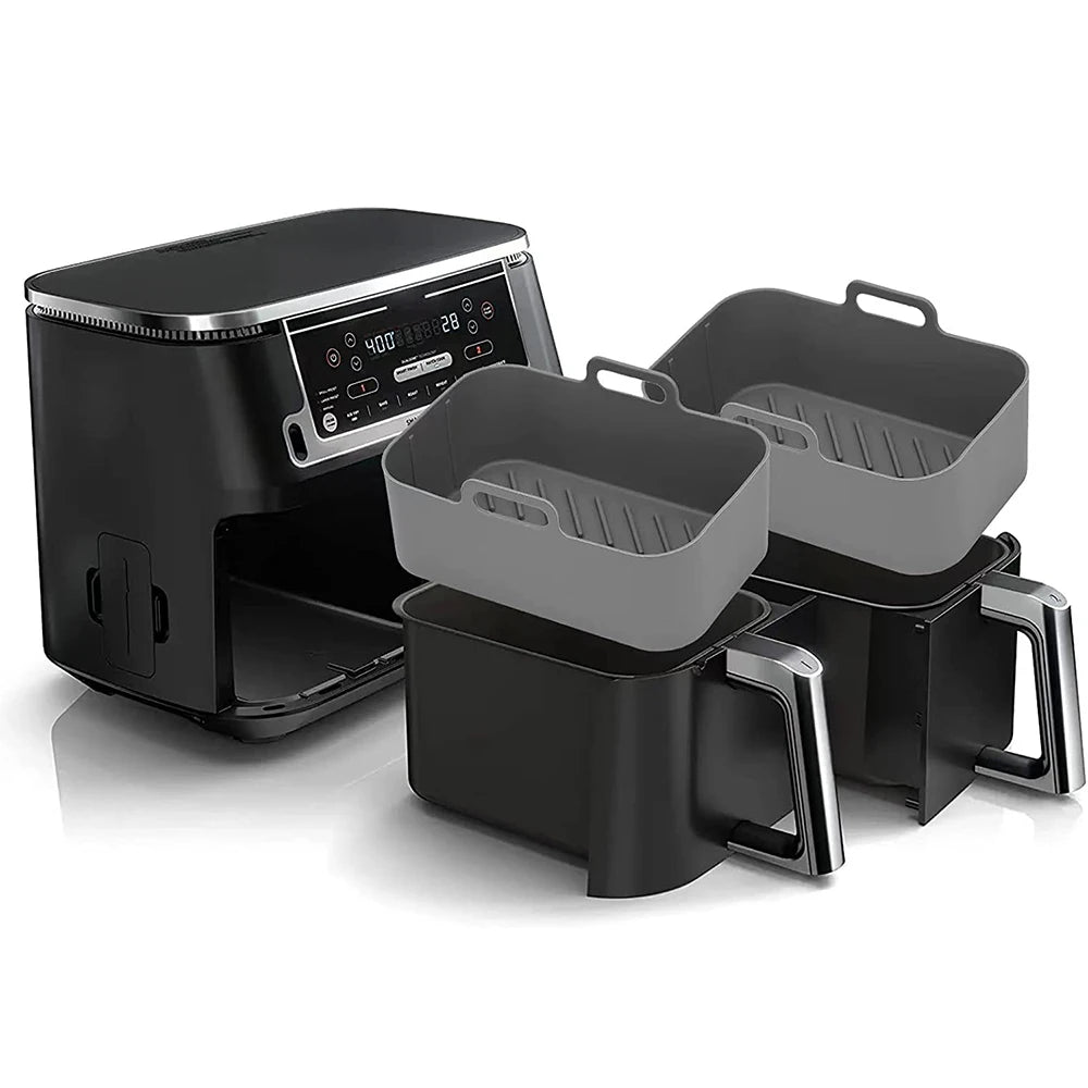 Reusable No Stick Silicone air Fryer Liner Pot Silicone air Fryer Liners Bundle Silicone air Fryer Liners Grey