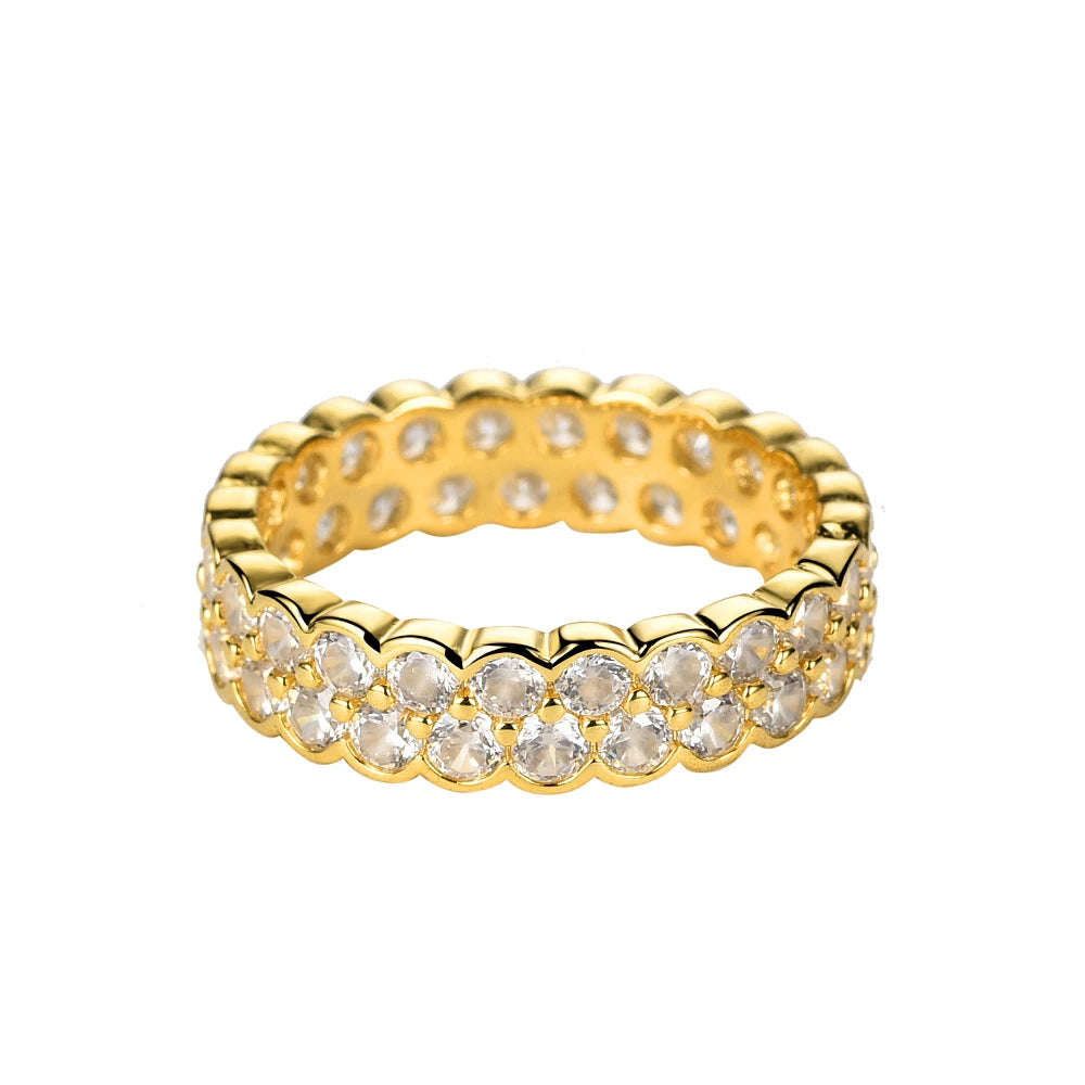 Korean Version Classic Ins Style Rose Gold Plated Brass Ladies High-end Light Luxury Temperament Micro-set Zircon Wedding Ring