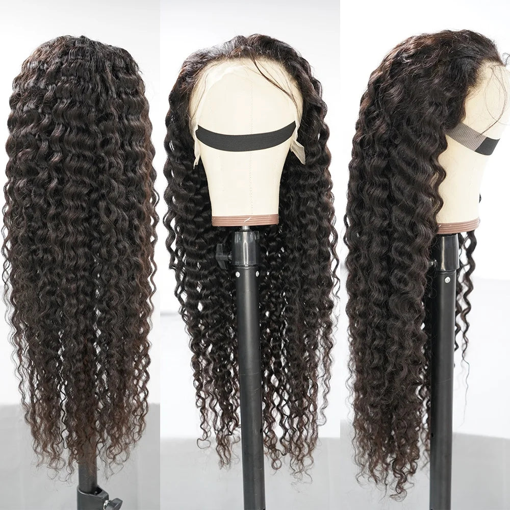 22-26inch Cheap Curly Natural Human Hair Wig With FrontalWater Wave Lace Frontal Wig Human Hair for Black Women Best-Selling