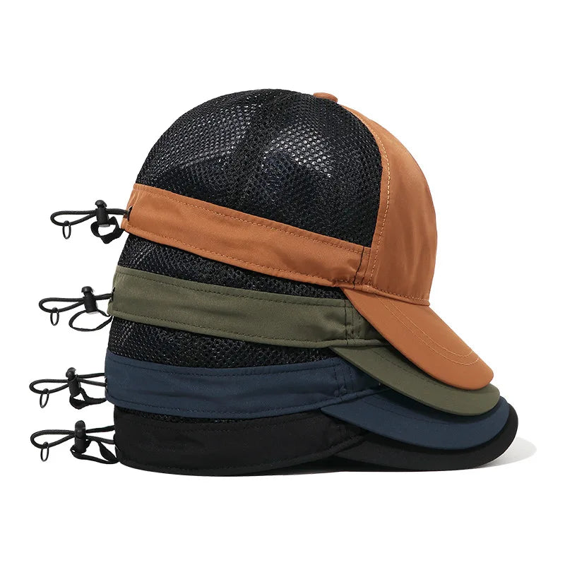 Custom Logo Hand Embroidery Nylon 6-Panel Outdoor Sports Baseball Fitted Caps Waterproof Breathable Elastic Fashionable Letter