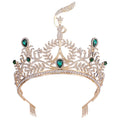 Customized Gemstones Alloy Gold Plated Large Size Miss World Beauty Pageant Queen Crown Tiara with Comb for Wedding