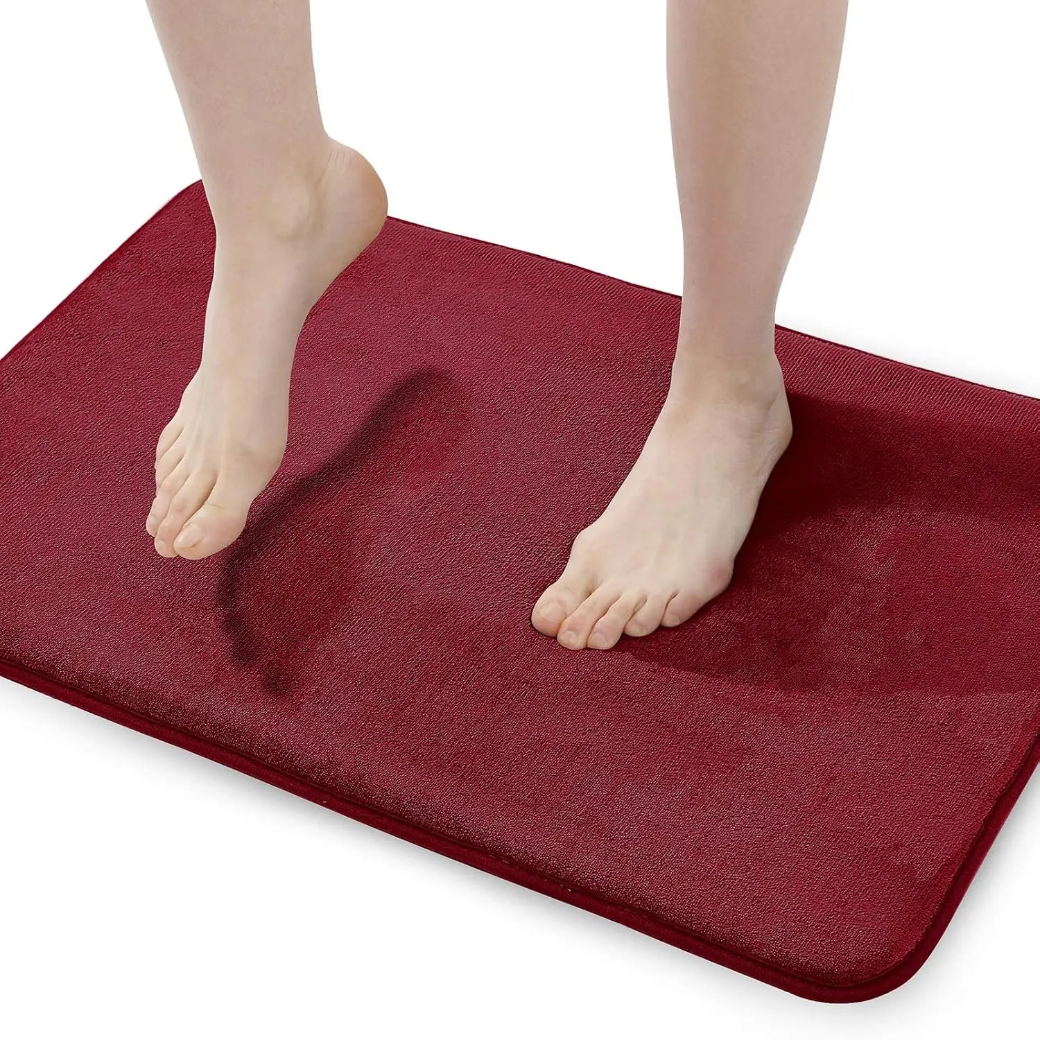 Memory Foam Bath Rug Non Slip Absorbent Walensee Extra Thick Super Cozy Velvet Bathroom Mat