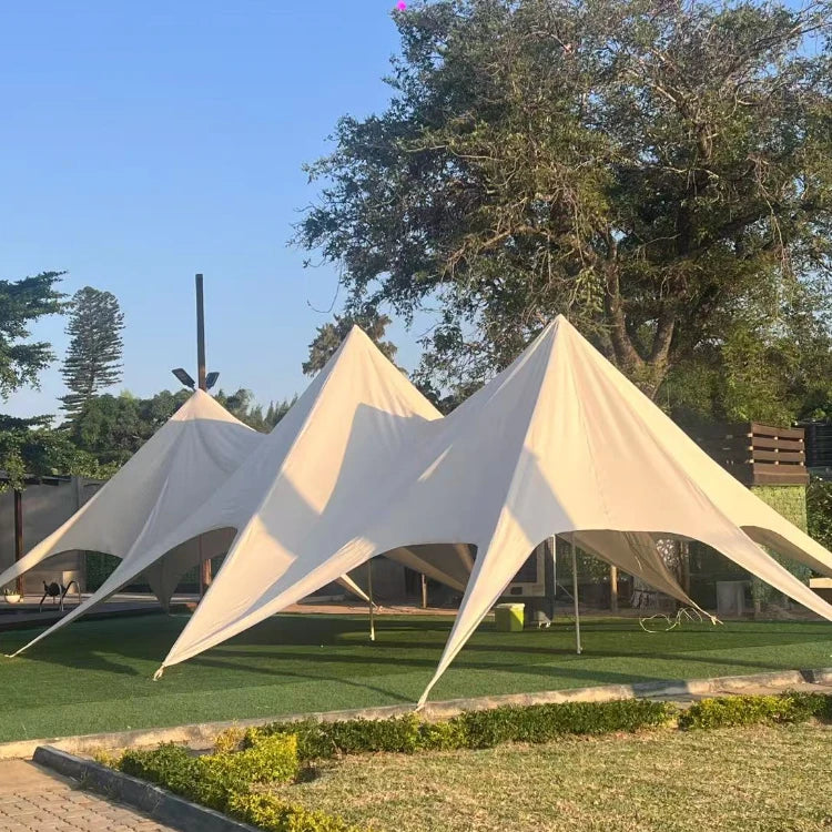Outdoor 10m 15m 20m Camping Waterproof Peaks Canopy Sun Shade Star Awning Garden Camper Tarps Tents for Garden