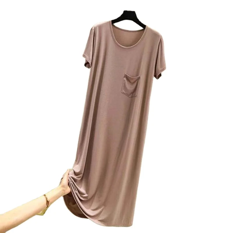 New Spring Summer Night Dress Women Short Sleeve Nightshirt Modal Cotton Sleepwear Nightgowns Loose Night Gown Female Nightdress