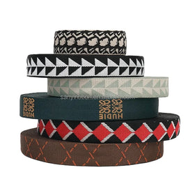 Factory Jacquard Fabric 38mm Spot Retro Style Polyester Webbing for Shoes Hats Decorative 20mm Roll for Shoulder Straps Bags