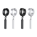 Fashion Fine Personalized  Jewelry Stainless Steel Blank bar Charm Hoop Earring for Men