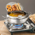 Professional Stainless Steel Tempura Fryer Deep Fry Pot with Oil Drain Basket for Japanese Cooking Home Restaurant
