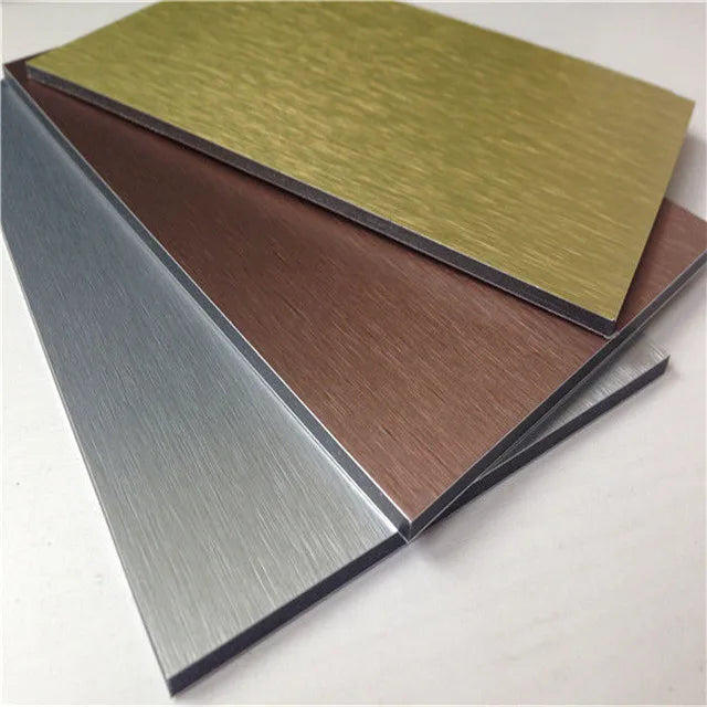 Brushed Cooper Aluminum Composite Panels Alucobond 1220x2440mm Brushed Brown Color