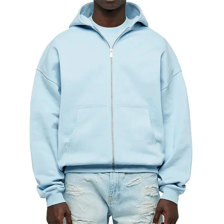Wholesale Cotton Unisex Sweatshirts Luxury High Quality Fleece Cropped Hoodies Men Zip up Hoodie