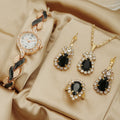 Luxury Ladies Rhinestone Watches & 4pcs Jewelry Set Fashion Women Quartz Watch Set for Women (WT2271)