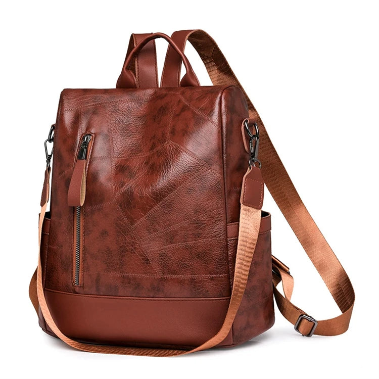 Wholesale Small Best College Brown Business logo Sports Travel Luxury Women Anti Theft Backpack High Quality Pu Leather
