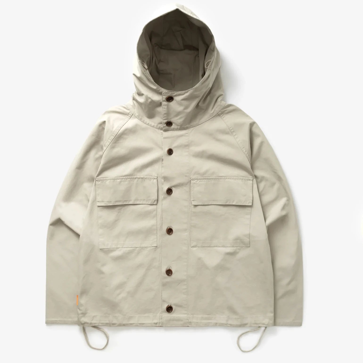 Factory Men's Sporty Hooded 100% Cotton Twill Spring Jackets with Adjustable Hem and Chest Pockets OEM Service