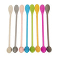 Custom logo Factory Price Silicone Honeypot Long Coffee Spoon Supplies Small Spoon Honey Stick with Lid