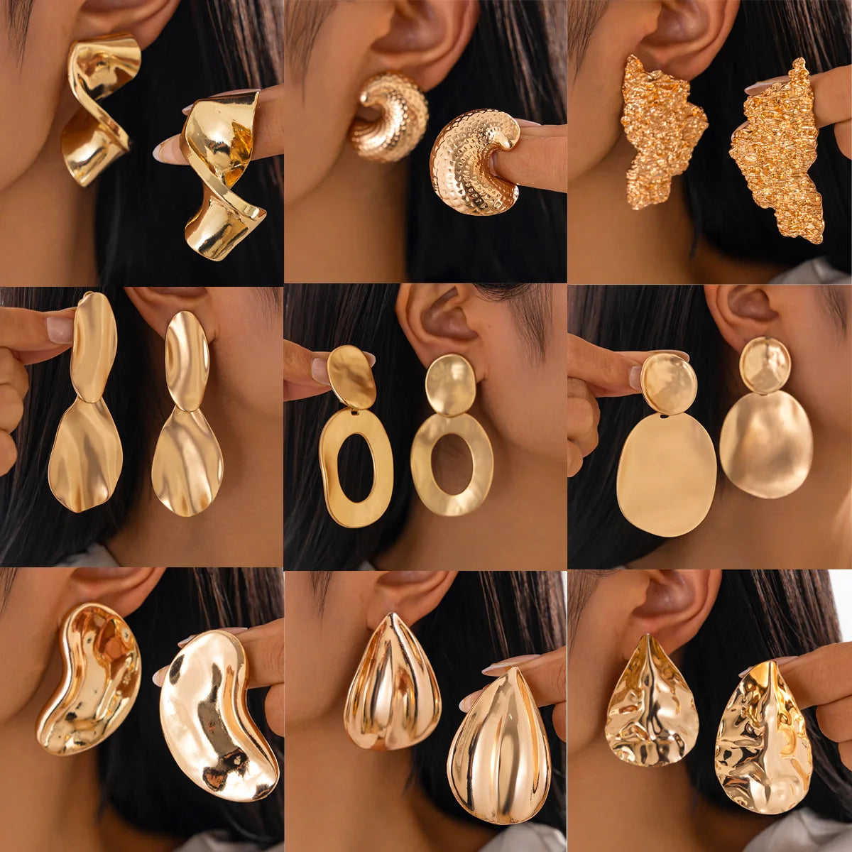 New Arrival Minimalist Alloy Drop Stud Earrings Fashion Unique Irregular Geometric Earrings for Women