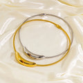 Thick Curved Twisted Rope Stretch Snake Bone Chain Tarnish Free Stainless Steel 18K Gold Plated Drop Necklace for Women