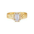 LOZRUNVE 925 Sterling Silver Luxury Jewelry 18k Gold Plated Zirconia Number 8 Baguette Ring