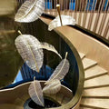 Long Staircase Hallway Ceiling Lamp Luxury Hotel Lobby Feather Hanging Lamp Chandelier Dining Room High Ceiling