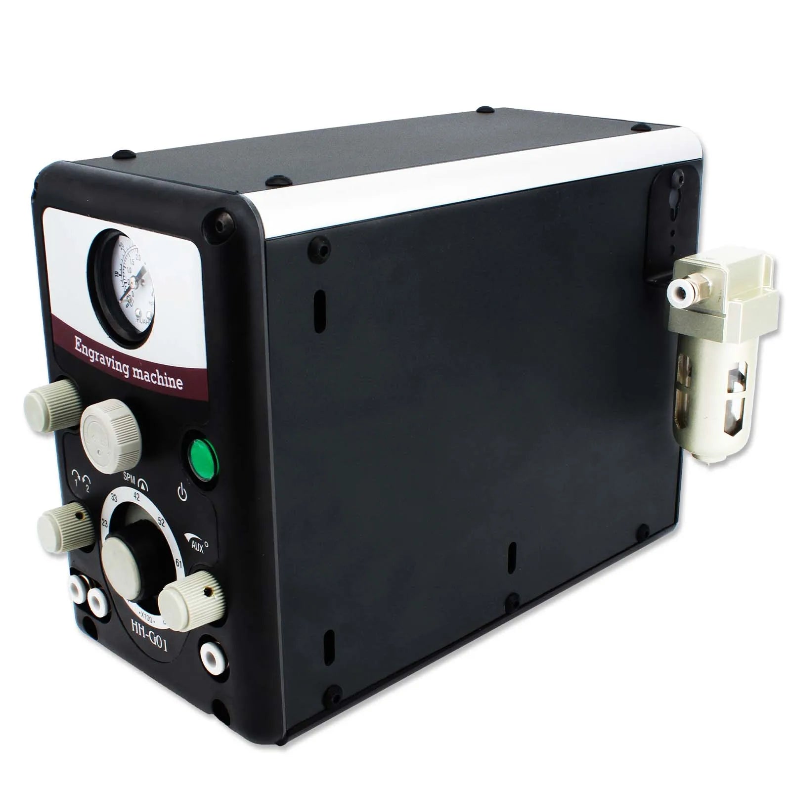 110V/220V Pneumatic Jewelry Engraving Machine 400-8000 Rpm Double Head Hand Crank Micro Engraving Tool