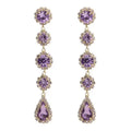 AA00779 Long Tassel Zircon Drop Earrings Female Trend Fashionable Earring Personality Temperament Ear Studs