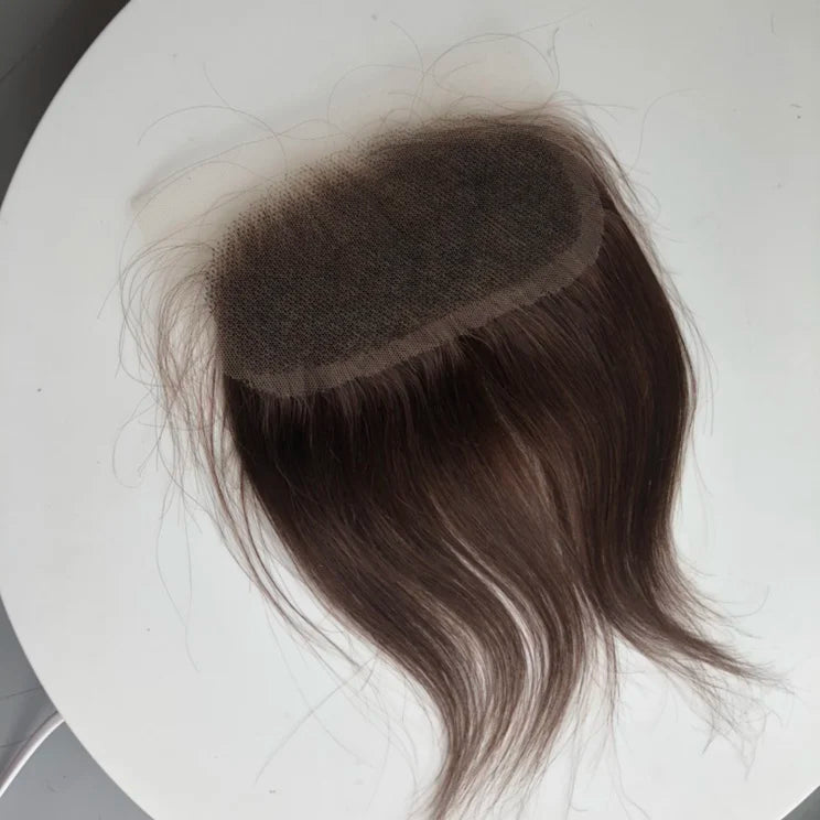 AU Customized Hair Replacement System 100% Density Natural Male Hair Extensions  Dark Brown HD Lace Frontal Hairline