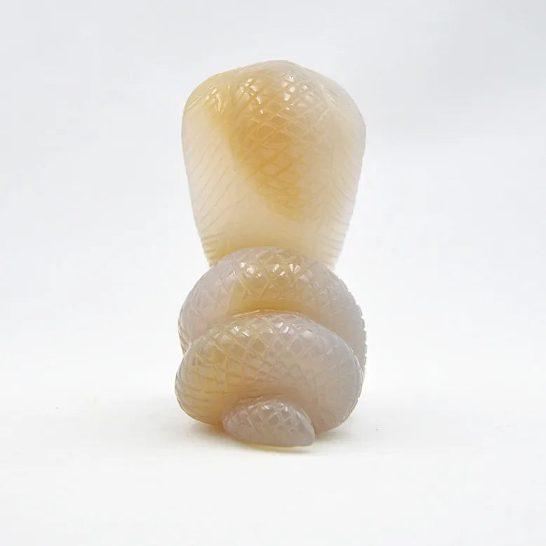 Diy Natural Fossil WoodStone Crystal Reiki Stone Yellow Jade Snake Cobra Petrified Wood Healing Crystal Snake Cobras Animal for Sale