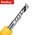 DouRuy 2A Left Spiral Milling Cutter Down Cut 1 Flute Router Bit CNC End Mill Engraving Bits