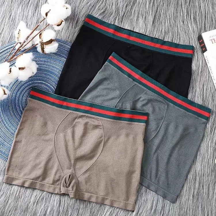 Wholesale Men's Colorful Boxer Briefs Breathable Sports Seamless Men's Boxer Briefs Quick Dry Comfortable Bottoming Pants