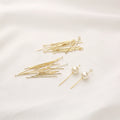 Stylish Designer Pins 18K Gold Plating Brass Partysu Jewelry Raw Materials Factory Outlet T Type Flat Pins for Jewelry Making