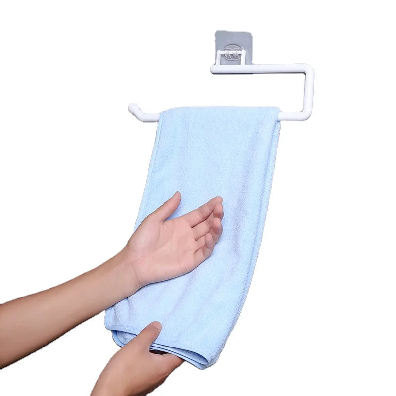 Modern Multifunctional Kitchen Wall-Mounted Plastic Paper Towel Holder & Hanging Toilet Paper Rack