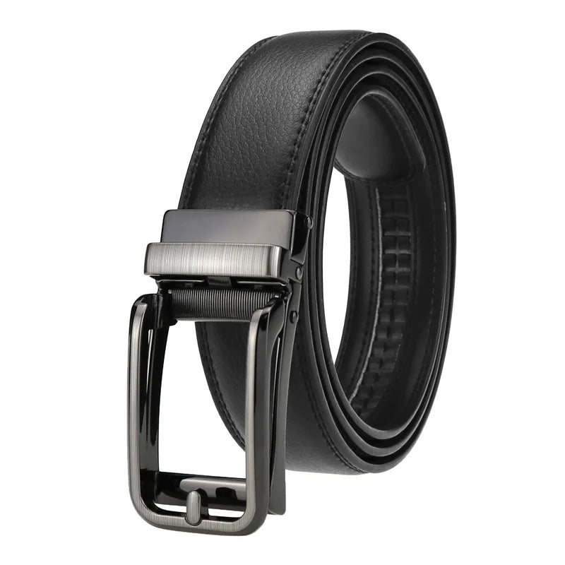 LQbelt 3.1CM Click Buckle Men's Automatic Belts for Male Genuine Leather Belt Factory Waistband Custom LOGO