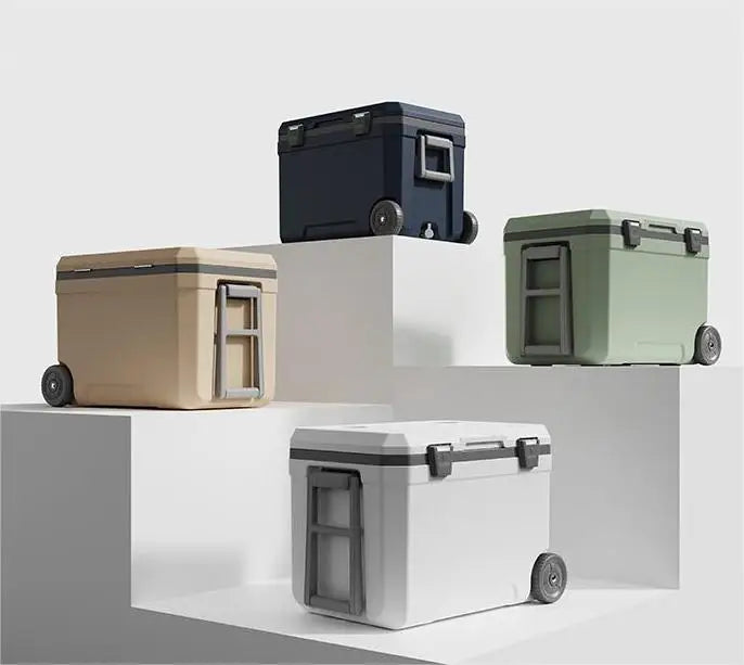 Low MOQ Custom Food Delivery Camping Hard Ice Cream 45 L Cooler Box With Wheel